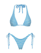 DARA - RIYA Blue Geometric Triangle Bikini Set