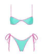 ESTE - TURQUOISE Neoprene Scoop Crop Bikini Set