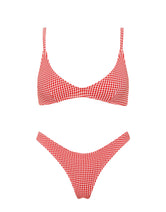 MAIA - PRON Red Gingham Scoop Bikini Set