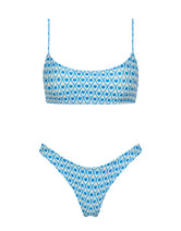 MICA - RIYA Blue Geometric Crop Bikini Set