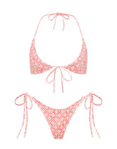 SOFI - PORTE Pink Geometric Halter Bikini Set