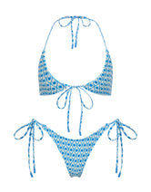 SOFI - RIYA Blue Geometric Halter Bikni Set