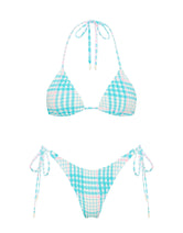 VINCA - BLUE BLOSS CHECK Triangle Bikini Set