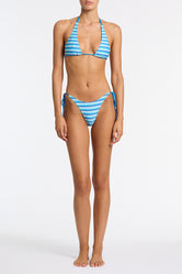 DARA - HORIZON BLUE Stripe Triangle Bikini Set - Image 2
