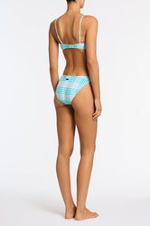 MICA - BLUE BLOSS CHECK Crop Bikini Set - Image 3