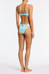MICA - BLUE BLOSS CHECK Crop Bikini Set - Image 4