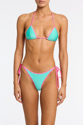 VINCA - TURQUOISE Neoprene Triangle Bikini Set - Image 5