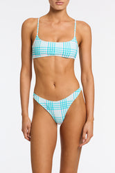 MICA - BLUE BLOSS CHECK Crop Bikini Set - Image 6