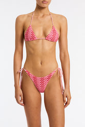 VINCA - ALINA Pink Crochet Triangle Bikini Set - Image 5
