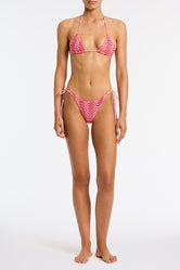VINCA - ALINA Pink Crochet Triangle Bikini Set - Image 2